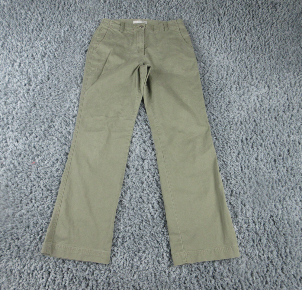 Chicos Pants Womens 0.5 US 6 Green Platinum Straight Leg Chino 28x30*